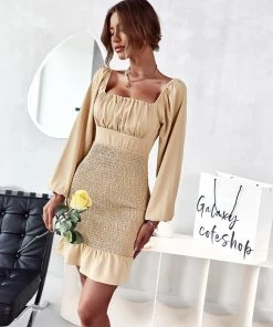 DY CALEIGH MINI DRESS - BEIGE NEW ARRIVALS