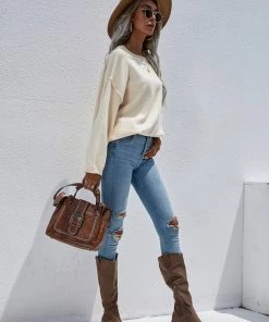 MY Smaibulun | DORETTA Beige Oversized Front Pocket Knit Sweater New In Clothing 9 MY Smaibulun | DORETTA Beige Oversized Front Pocket Knit Sweater New In Clothing