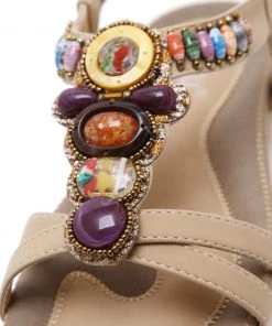 SIKETU | BEIGE STONE-EMBELLISHED SANDAL S/S 2022