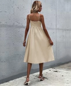 BFZY LINDSAY Linen Blend Dress - Beige