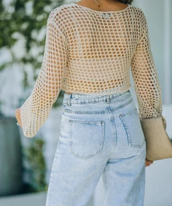 MY AIDA CROCHET KNIT TOP - BEIGE NEW ARRIVALS