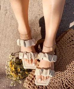 HT New In Shoes En Bloom | RUBI BEIGE SLIDES