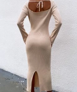 MY Smaibulun Doll | JODENE Beige Midi Length Knit Dress New In Clothing