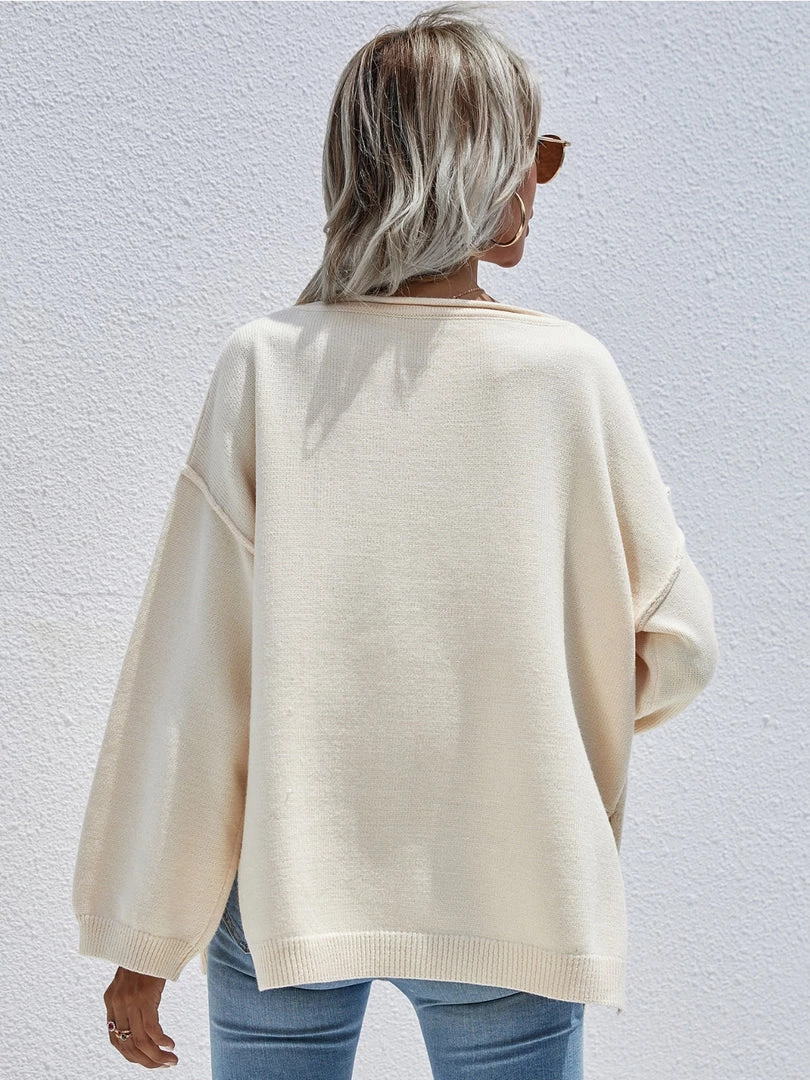 MY Smaibulun | DORETTA Beige Oversized Front Pocket Knit Sweater New In Clothing 7 MY Smaibulun | DORETTA Beige Oversized Front Pocket Knit Sweater New In Clothing