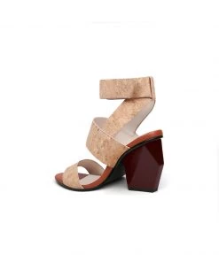 Jady Rose JadyRose | REEMA Block Heel Sawdust Leather Gladiator