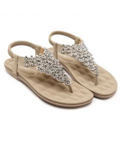 SIKETU | Apricot Crystal V-Strap Sandals NEW ARRIVALS
