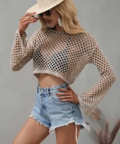 MY AIDA CROCHET KNIT TOP - BEIGE NEW ARRIVALS