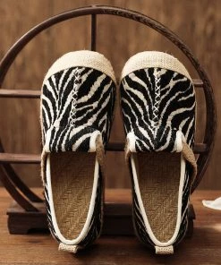 TC S/S 2022 Zebra Embossed Round Toe Espadrilles Loafers - Cactus Rose