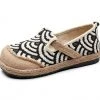 TC Shop Sandals Linen Fish Scales Embossed Slip-On Round Toe Espadrilles - Cactus Rose
