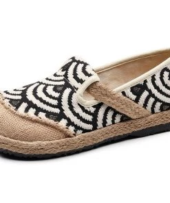 TC Shop Sandals Linen Fish Scales Embossed Slip-On Round Toe Espadrilles - Cactus Rose