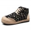 TC Altamont Linen Embossed Hi-Top Round Toe Sneakers Espadrilles - Cactus Rose