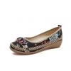 KLHX Shop Sandals Ring And Trap Head Floral Canvas Sip On Flats - Cactus Rose