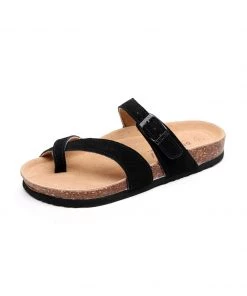 GLF Maibulun | Black Buckle-Accent Suede Upper Sandal NEW ARRIVALS