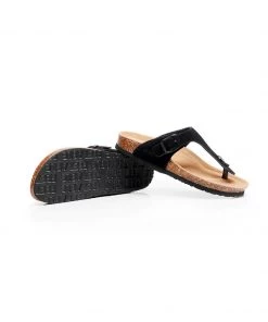 GLF Maibulun | Black Suede T-Strap Leather Sandal NEW ARRIVALS