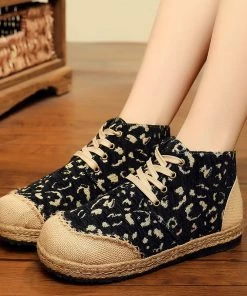 TC Altamont Linen Embossed Hi-Top Round Toe Sneakers Espadrilles - Cactus Rose