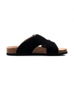 GLF Maibulun | Black Criss Cross Wrap Suede Sandals