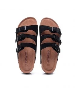 GLF Maibulun | Black Triple-Buckle Suede Upper Sandal