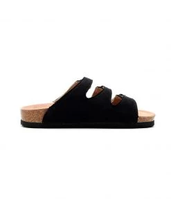 GLF Maibulun | Black Triple-Buckle Suede Upper Sandal