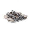 GLF Maibulun | Black Tartan Gingham Double-Buckle Sandals Slides NEW ARRIVALS