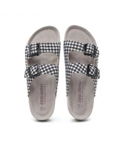 GLF Maibulun | Black Tartan Gingham Double-Buckle Sandals Slides NEW ARRIVALS 8 GLF Maibulun | Black Tartan Gingham Double-Buckle Sandals Slides NEW ARRIVALS