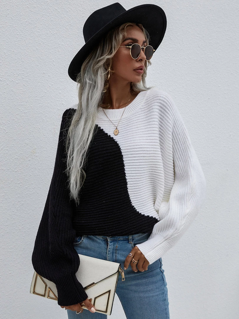 MY Smaibulun | GRANIA Batwing Sleeve Block Color Knit Sweater 4 MY Smaibulun | GRANIA Batwing Sleeve Block Color Knit Sweater