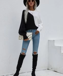 MY Smaibulun | GRANIA Batwing Sleeve Block Color Knit Sweater 12 MY Smaibulun | GRANIA Batwing Sleeve Block Color Knit Sweater