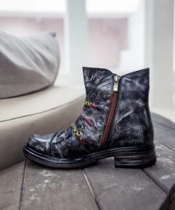 SOFFIA | Genuine Leather Rainbow Stitch Floral Embossed Ankle Boots NEW ARRIVALS 22 SOFFIA | Genuine Leather Rainbow Stitch Floral Embossed Ankle Boots NEW ARRIVALS