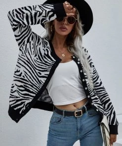 MY Smaibulun | Tiger Year Animal Patterned Knit Cardigan - Black NEW ARRIVALS