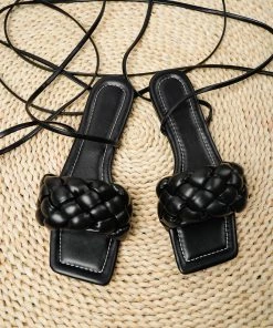 HT EN BLOOM | BLACK BRAIDED UPPER GLADIATOR NEW ARRIVALS