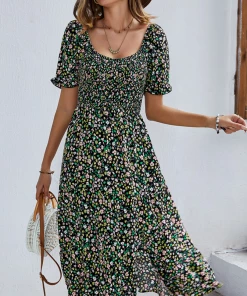 DY EFFRONTE MIDI DRESS - BLACK PRINT New In Clothing