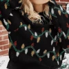 QDYH New In Clothing Smaibulun | Black & Green Glitter Christmas Sweater