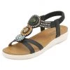 SIKETU | BLACK STONE-EMBELLISHED SANDAL NEW ARRIVALS