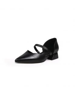 Jady Rose JadyRose | Strap-Detail Leather D'Orsay Pump Black