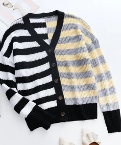 MY Smaibulun | Rachael Contract Stripe Knit Cardigan New In Clothing