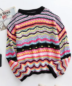 MY Smaibulun Doll | MARMO Zig Zag Crochet Knit Top - Black