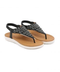 SIKETU | BLACK V-STRAP RHINESTONE SANDAL New In Shoes