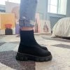 YL En Bloom | Black Ugly Sole Sock Boots