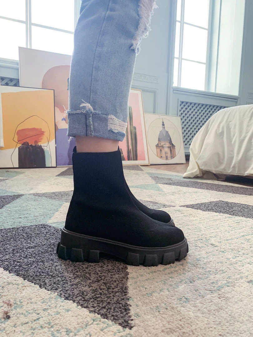 YL En Bloom | Black Ugly Sole Sock Boots 1 YL En Bloom | Black Ugly Sole Sock Boots