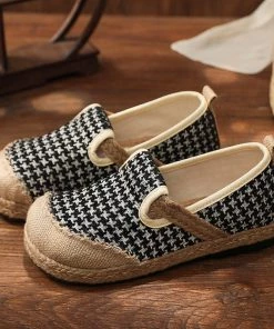 TC Houndstooth Embossed Linen Espadrilles - Cactus Rose Shop Sandals