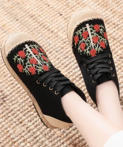 TC Cactus Rose | Embroidered Bayberry Tree Hi-Top Sneakers Espadrilles