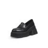 Jady Rose New In Shoes Genuine Leather Classic Block-Heel Loafers Flatform Shoes - JadyRose