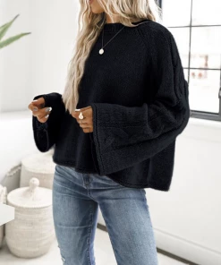 MY Smaibulun | PHYLLIS Oversized Sector Sleeve Knit Jumper - Black