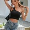MY JORDYN KNIT CROP TOP - BLACK