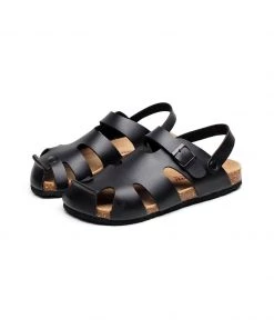 GLF NEW ARRIVALS Maibulun | Black Cut Out Slingback Sandals