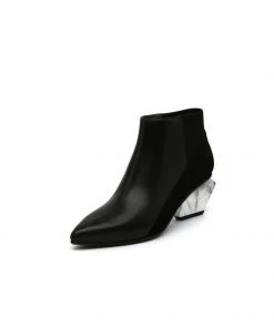 Jady Rose JadyRose | Structural-Heel Leather Bootie - Black