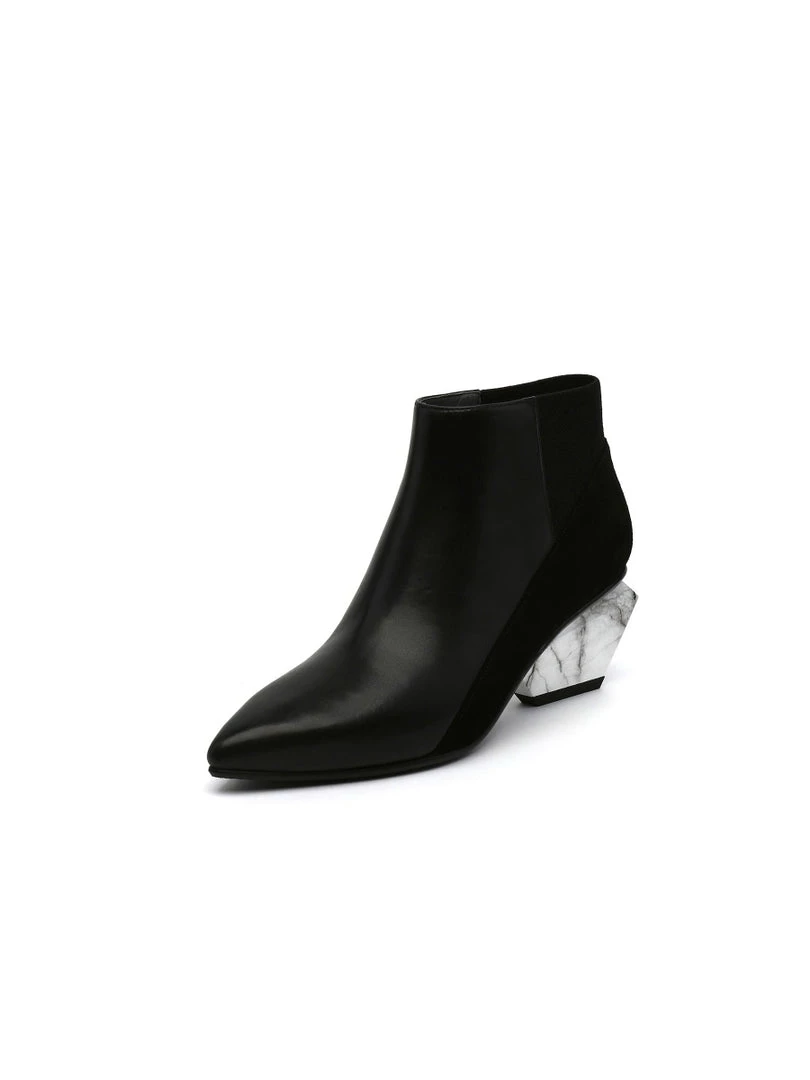Jady Rose JadyRose | Structural-Heel Leather Bootie - Black 1 Jady Rose JadyRose | Structural-Heel Leather Bootie - Black