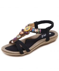 S/S 2022 SIKETU | BLACK STONE-EMBELLISHED SANDAL