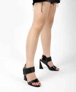 Jady Rose JADYROSE | CHESKA BLACK LEATHER HEEL New In Shoes