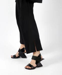 Jady Rose JADYROSE | TASH SLINGBACK BLACK LEATHER HEEL New In Shoes