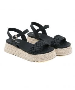 SIKETU | BRAIDED STRAP BLACK ESPADRILLE SANDAL